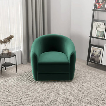 Dark Green Velvet Swivel Chair