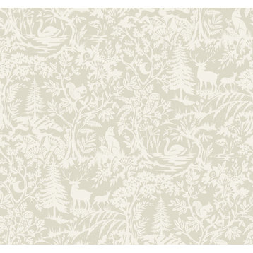 Alrick Taupe Forest Venture Wallpaper Sample