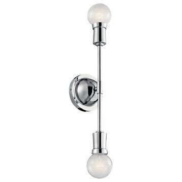 Kichler 43195CH Two Light Wall Sconce, Chrome Finish