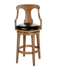 Fashion Bed Group - FBG Albany Swivel Wood Counter Stool, Black/Acorn, 26", C1W016 - Bar Stools and Counter Stools