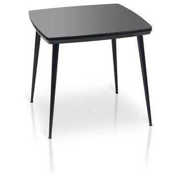 Essai Glass Top Small Dining Table, Black