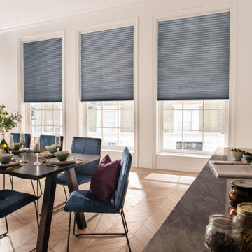 Innovative Thermal Duette Blinds in Modern Dining Room