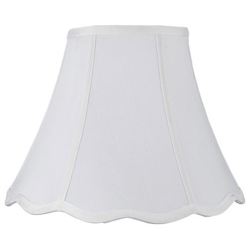 30037 Hexagon Scallop Bell Shape Spider Lamp Shade, White, 6"x12"x9 1/2"
