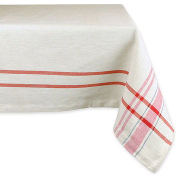 Red French Stripe Tablecloth 60"x84