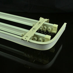 CHR8324 Ivory Bendable Triple Curtain Tracks/Rails with Valance Track Wall Mount - Window Treatment Accessories