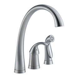 Delta Pilar&reg; Single Handle Kitchen Faucet with Spray - Kitchen Faucets