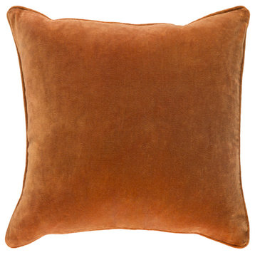 Safflower SAFF-7193 Pillow Cover, Burnt Orange, 22"x22", Pillow Cover Only
