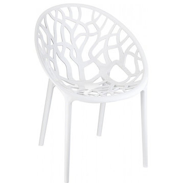 Crystal Polycarbonate Modern Dining Chair Glossy White