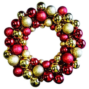 National Tree 6 Foot Gold and Red Mixed Ornament Garland RAC-16002