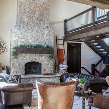 Cabin Living Room Fireplace