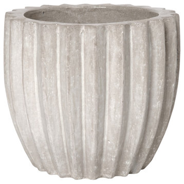 Round Pot Large, Stone Gray 17x16