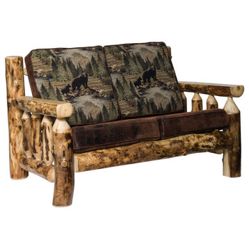 Rustic Aspen Log Living Room Love Seat