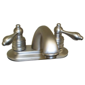 Banner Lavatory Two Lever Handle 4" Centerset Faucet, Brushed Nickel