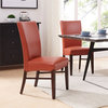 Pemberly Row 19.5" Bonded Leather Dining Chair in Orange (Set of 2)