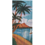 Master Garden Products - Sail Boat Print Beaded Bamboo Curtain, 36"Wx78"H - This handcrafted bamboo beaded curtain has a tropical yet simple style that can be added to your home, business, or garden. This product is made of 90 strands of first-quality hanging bamboo beads. You can tie it to the side, let it hang all the way down, put it in a doorway, use it to create the illusion of a separate area in one room, or use it as a window curtain. You can even hang two curtains next to each other for wider spaces; Each bamboo curtain is 36" x 79" with 90 strands attached to a wooden hanging bar.