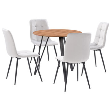 Corliving Lennox Iron Leg Dining Set With Chairs 5Pc