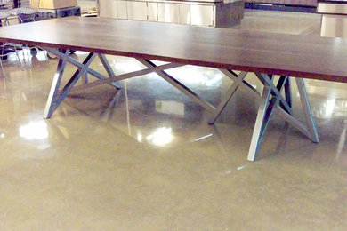 Example of a large minimalist dining room design in Chicago