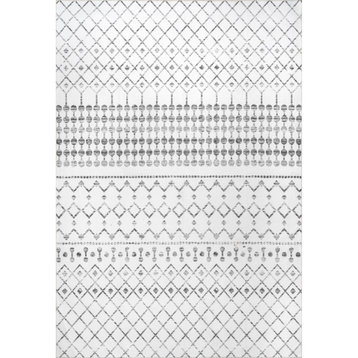 nuLOOM Moroccan Blythe Machine Washable Contemporary Area Rug, Gray 5'x8'