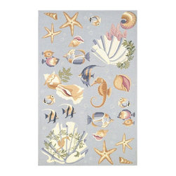 KAS - KAS Colonial  1805 Lt.Blue Ocean Life 5'3 x 8'3 Rectangular - Rugs