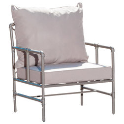 Contemporary Outdoor Lounge Chairs Tallahassee Outdoor Pipe Gray Armchair