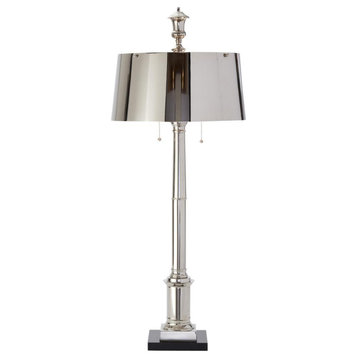 Library Nickel Table Lamp