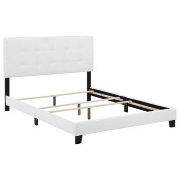 Modway Amira King Modern Upholstered Polyester Fabric Bed in White