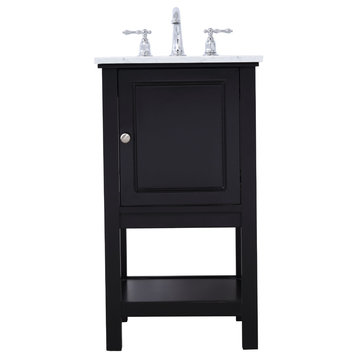19" Single Bathroom Vanity Set, Black