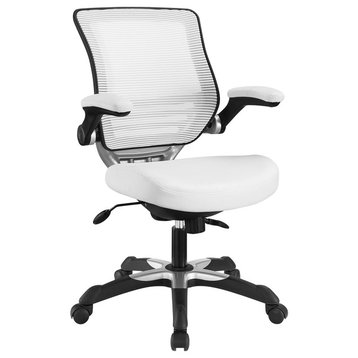 Edge Faux Leather Office Chair, White