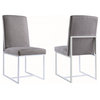 Jackson Floating Dining Side Chairs With Chrome Base, Set of 2, Gray