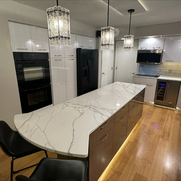 Amazing Contemporary Kitchen Remodel Done with Cabinet Refacing