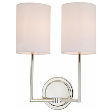 Ivy 2-Light Wall Sconce, Polished Nickel
