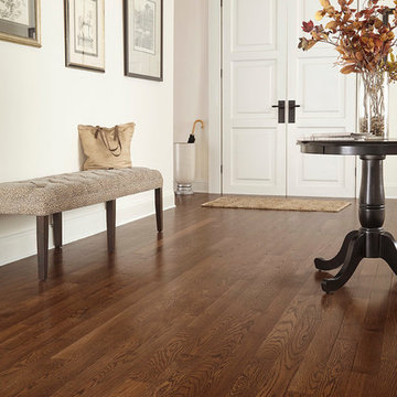 Large, Traditional Foyer - Hampton Saddle, Solid, Red Oak Hardwood