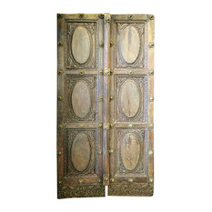 Mogul interior - Consigned Indian Haveli Doors Solid Rustic Wood Door Panel India Teak Furniture - Interior Doors