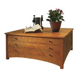 Stickley Harvey Ellis Storage Cocktail Table 89/91-744 - Coffee Tables