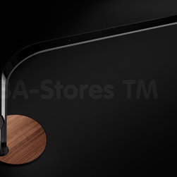 Lim 360 Table Task Lamp in Black with Walnut Base - Desk Lamps