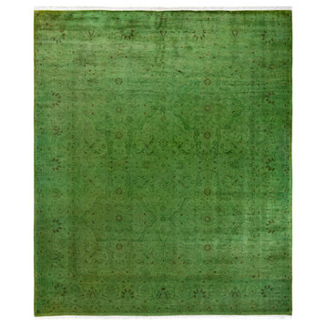Fine Vibrance, One-of-a-Kind Hand-Knotted Area Rug Green, 8' 2" x 9' 9"