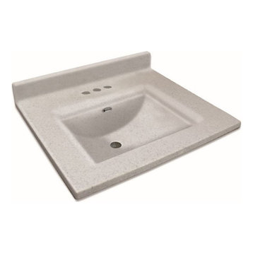 Transolid Savannah 37"x22" Single Bowl Vanity Top for 4" Centerset Faucet, Frost