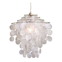 Laura Ashley Daliya Capiz Pendant, Cream - Pendant Lighting