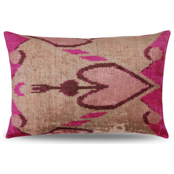 Canvello Decorative Earth Tones Pink Pillow With Down Insert- 16"x24"