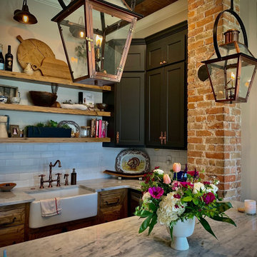 Farmhouse Kitchen with Gas Lanterns