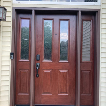 Woodgrain Steel Entry W/ Sidelites & Smart Lock / AFTER