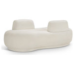 Meridian Furniture - Argyle Upholstered Chaise/Loveseat, Cream, Teddy Fabric - Comfort takes a cozy spot in the limelight when you bring home this lovely Argyle cream teddy fabric chaise/loveseat. Embrace the softness of faux shearling with backs on opposite sides, offering versatile seating arrangements in a contemporary design. Whether lounging solo or cuddling up with a loved one, its inviting texture and modern silhouette create a sanctuary of relaxation. Perfect for cozy corners or spacious living areas, this piece combines warmth with understated elegance for a truly comforting experience.