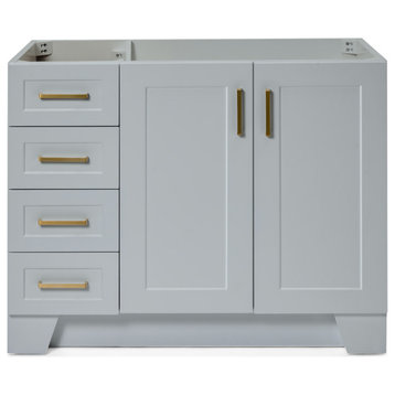 Ariel Q043S-R-BC Taylor 42" Single Wood Vanity Cabinet - Grey