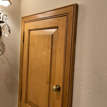 Refinished Bathroom Cabinets with Custom Faux Finish