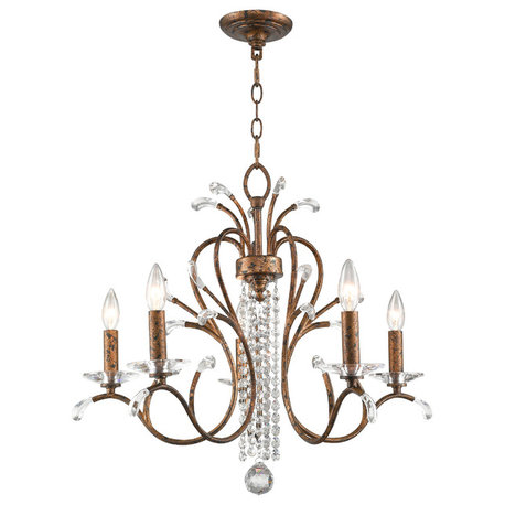 Serafina Chandelier, Hand-Applied Venetian Golden Bronze