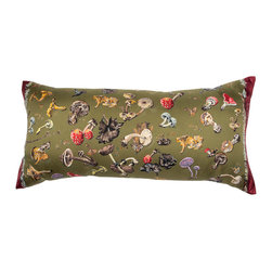 "Champignons" Herm&egrave;s Silk Scarf Pillow - Decorative Pillows