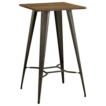 Direct Bamboo Top and Steel Bar Table, Brown