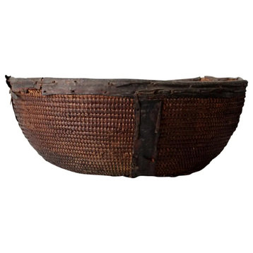 Consigned, Antique Woven African Bowl