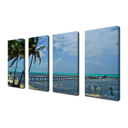 Ready2HangArt - Ready2hangart Chris Doherty 'Maya Coast' 4-piece Canvas Wall Art - Prints And Posters