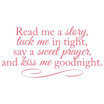 Decal Vinyl Wall Sticker Tuck Me In Say A Sweet Prayer Quote, Pink